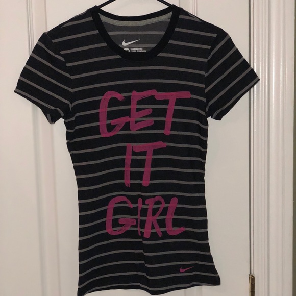 Get It girl Nike stripe t shirt xs - Picture 2 of 5